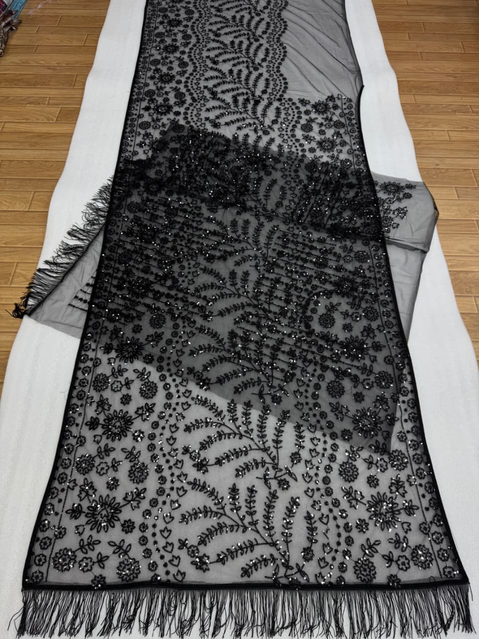 BLACK LOVERS BLING NET SEQUINS SAREE