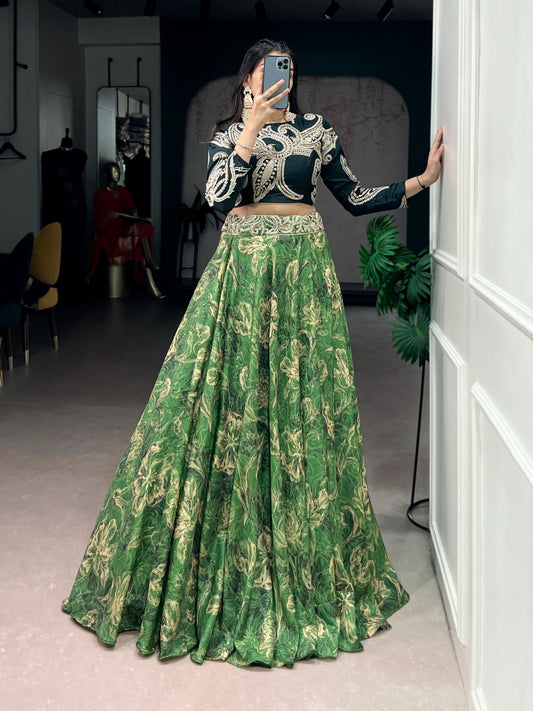 Co_ord Style Premium Tasar Silk Lehenga