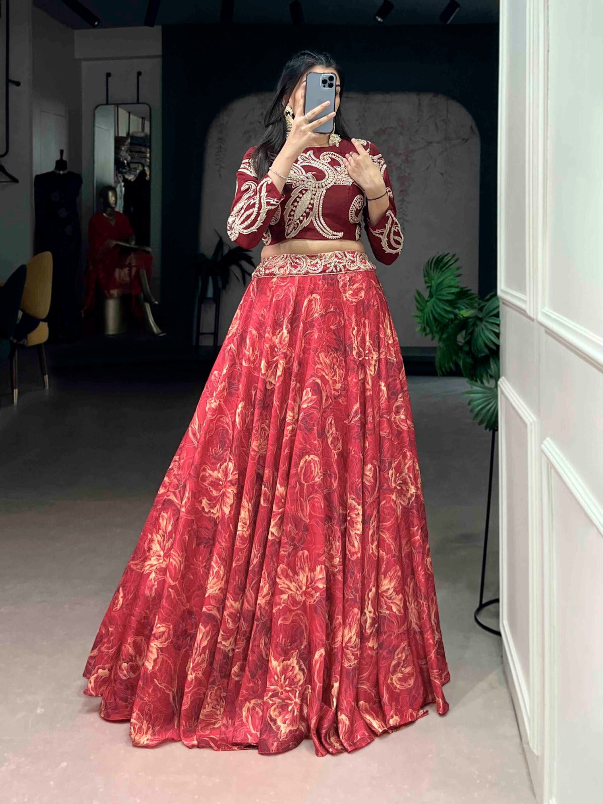 Co_ord Style Premium Tasar Silk Lehenga