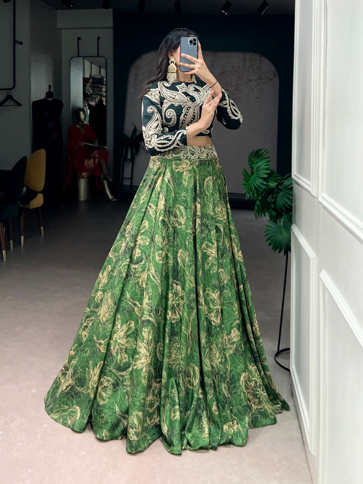 Co_ord Style Premium Tasar Silk Lehenga