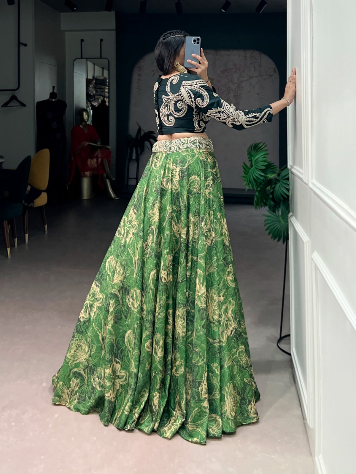 Co_ord Style Premium Tasar Silk Lehenga