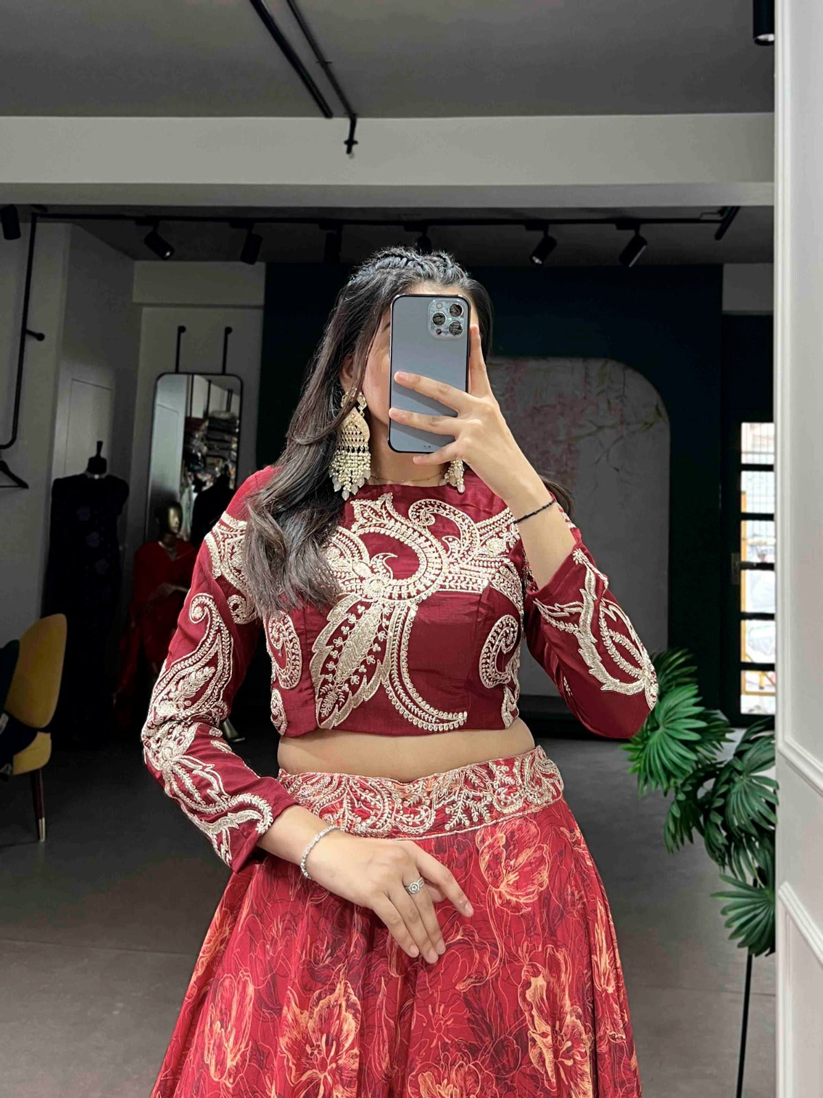 Co_ord Style Premium Tasar Silk Lehenga