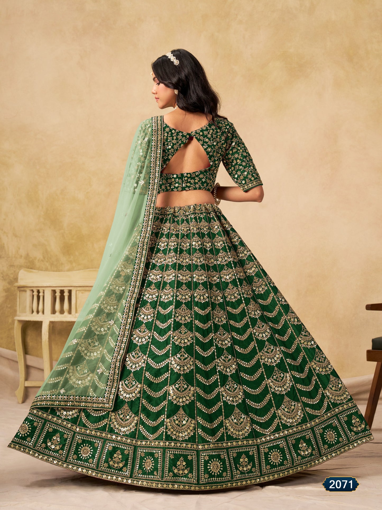 Premium Embroidered Wedding Style Art Silk Lehanga