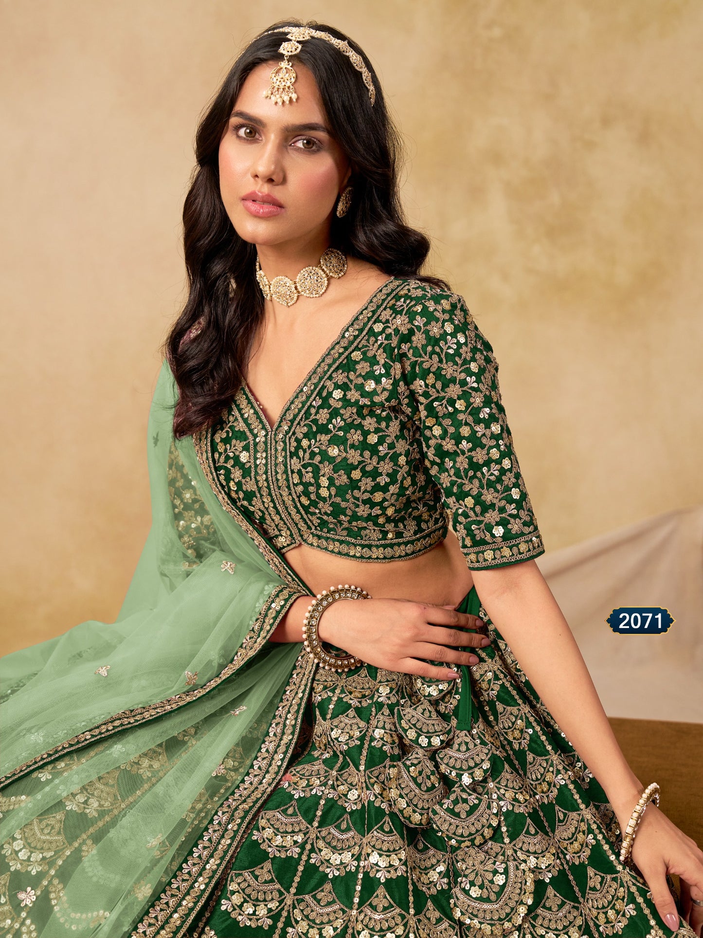 Premium Embroidered Wedding Style Art Silk Lehanga