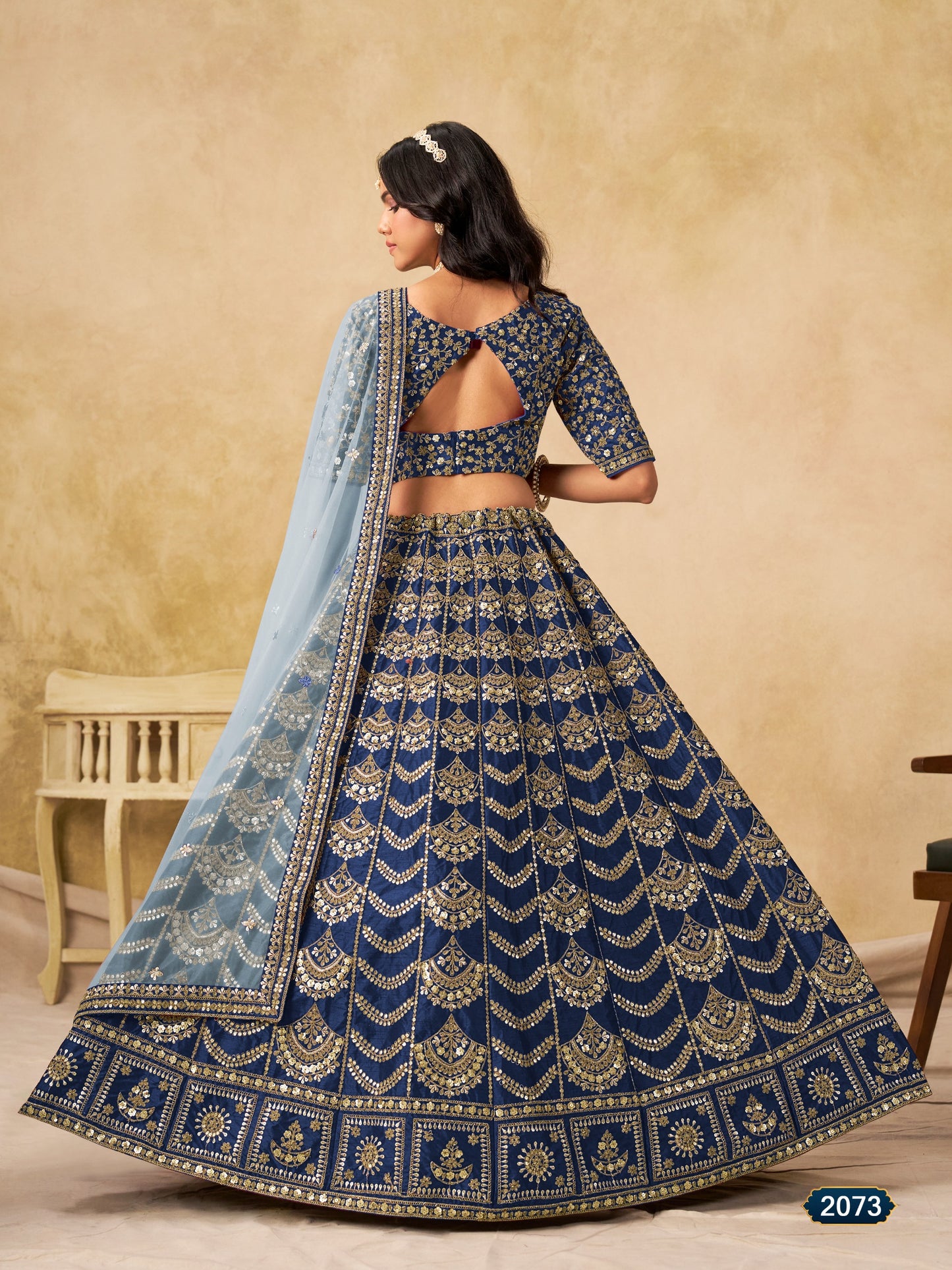 Premium Embroidered Wedding Style Art Silk Lehanga