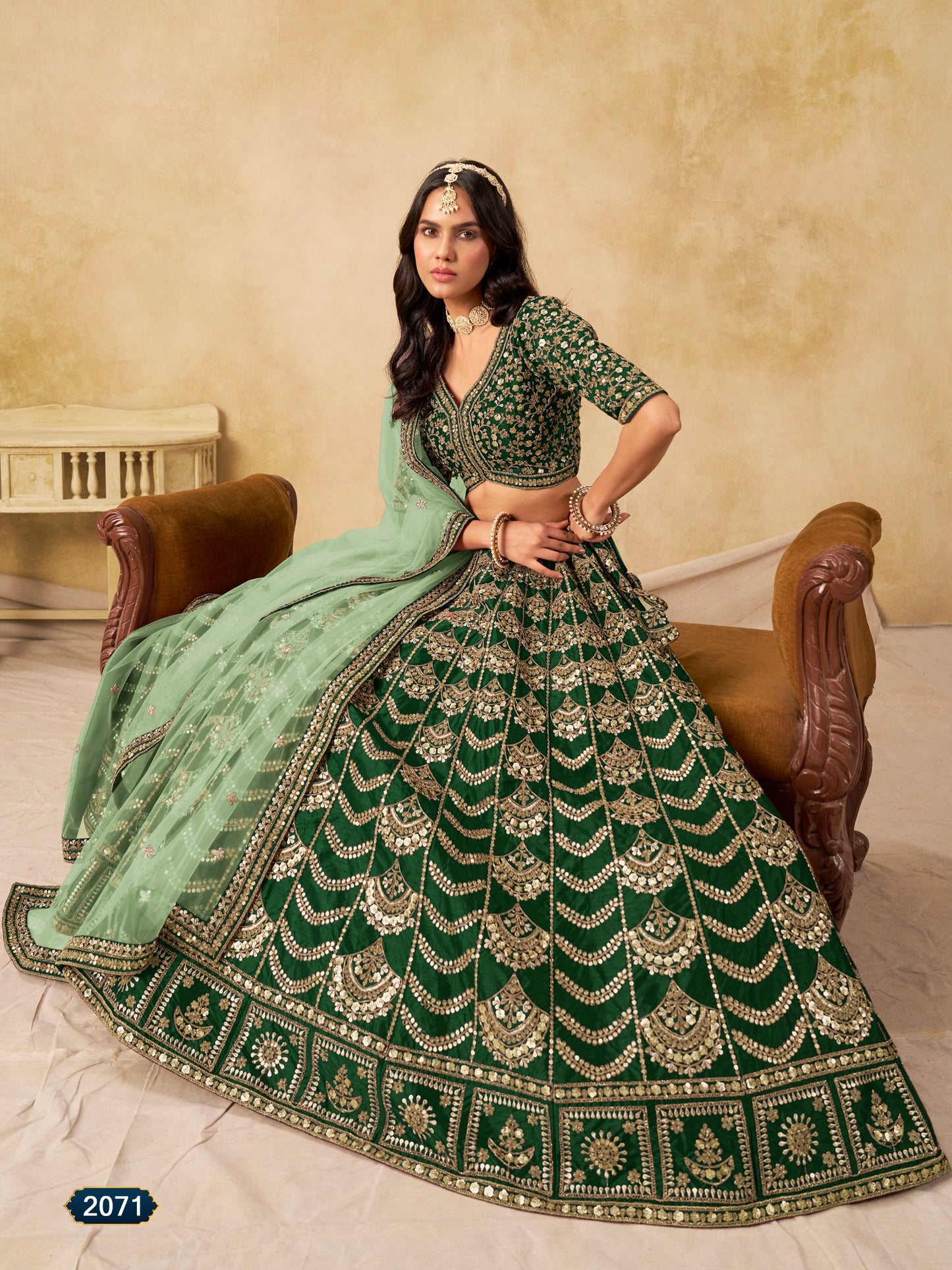 Premium Embroidered Wedding Style Art Silk Lehanga