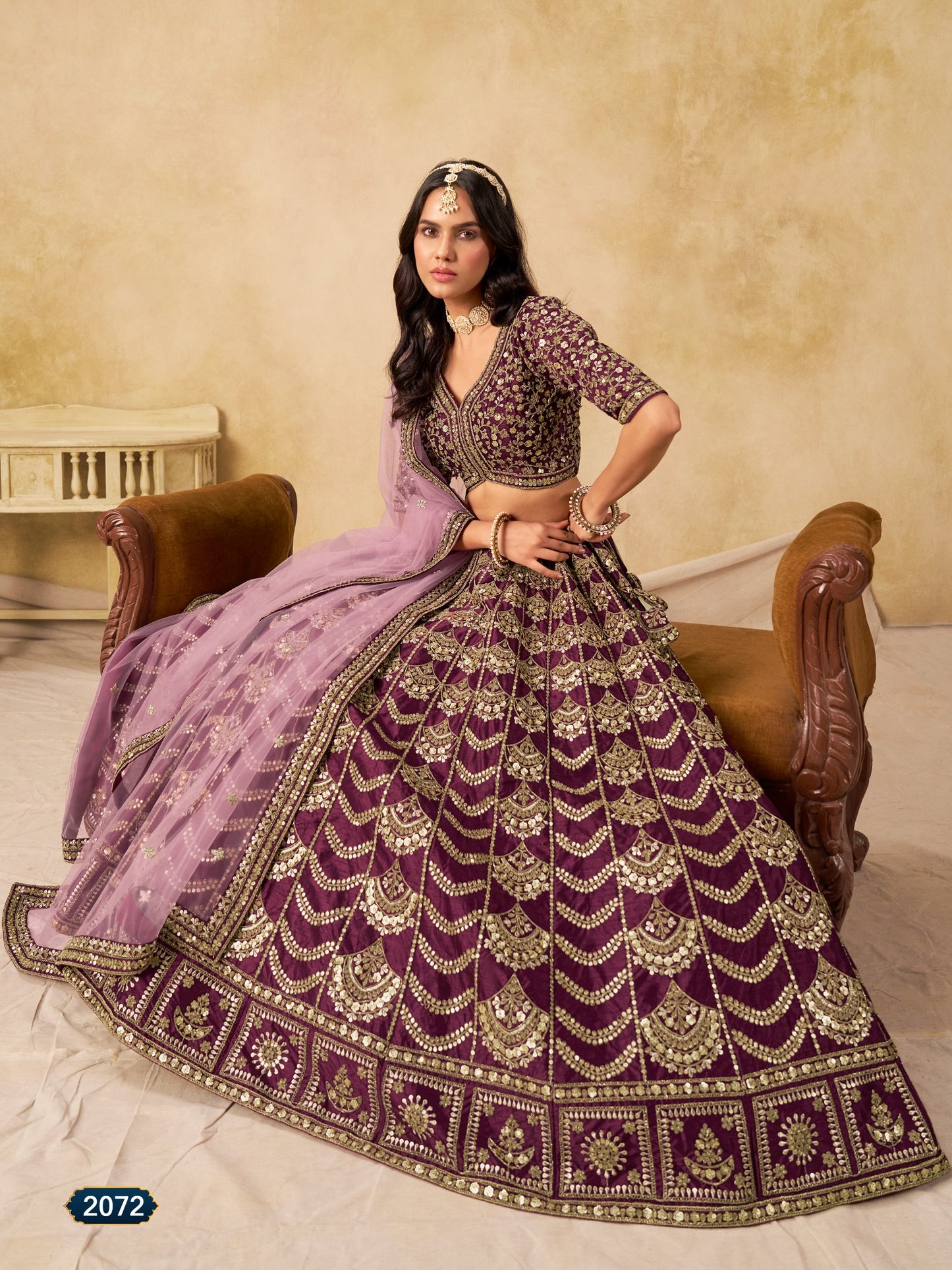 Premium Embroidered Wedding Style Art Silk Lehanga