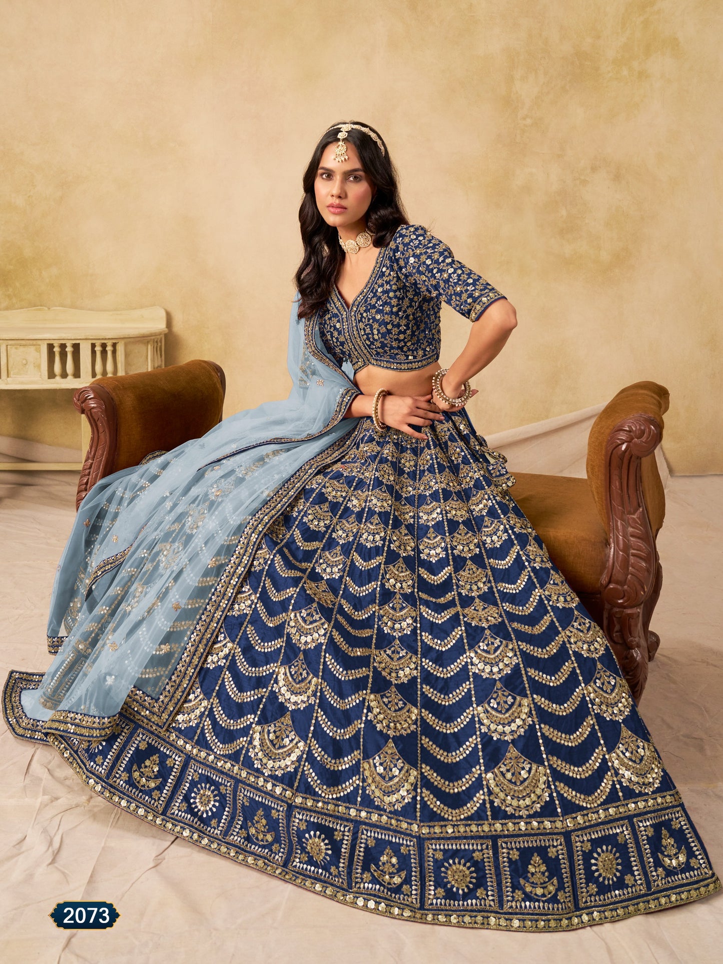 Premium Embroidered Wedding Style Art Silk Lehanga