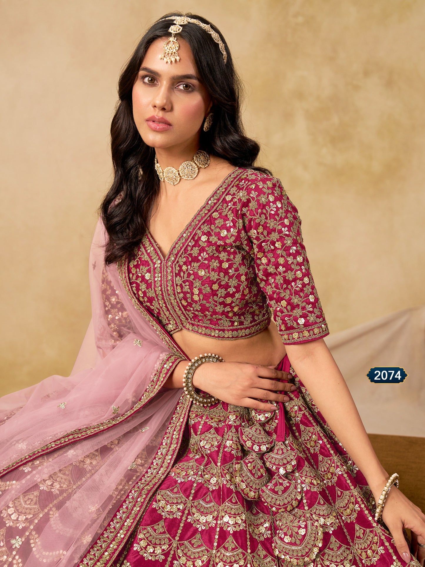 Premium Embroidered Wedding Style Art Silk Lehanga