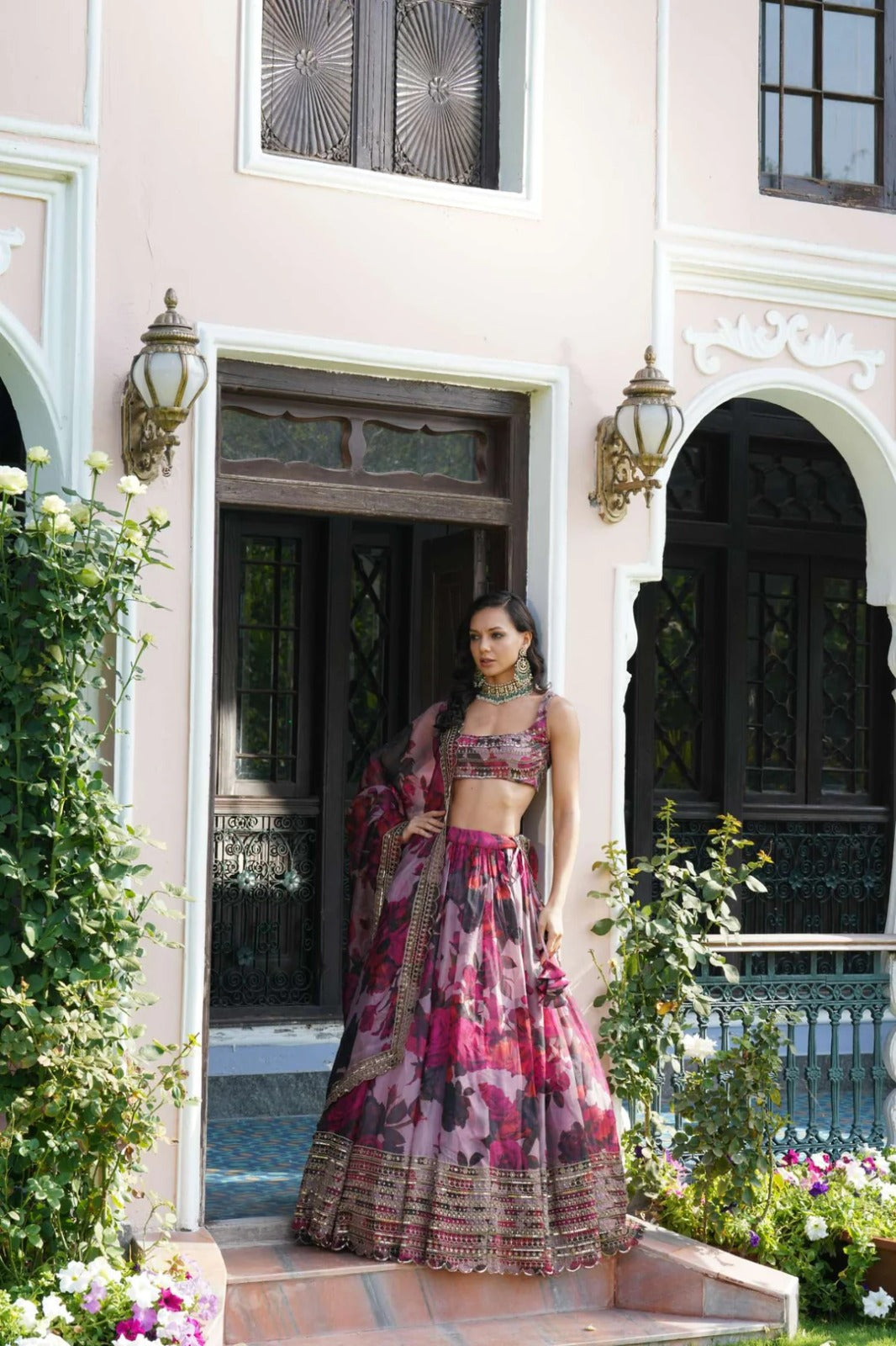 Intricate Sequins Timeless Floral Charm Lehanga