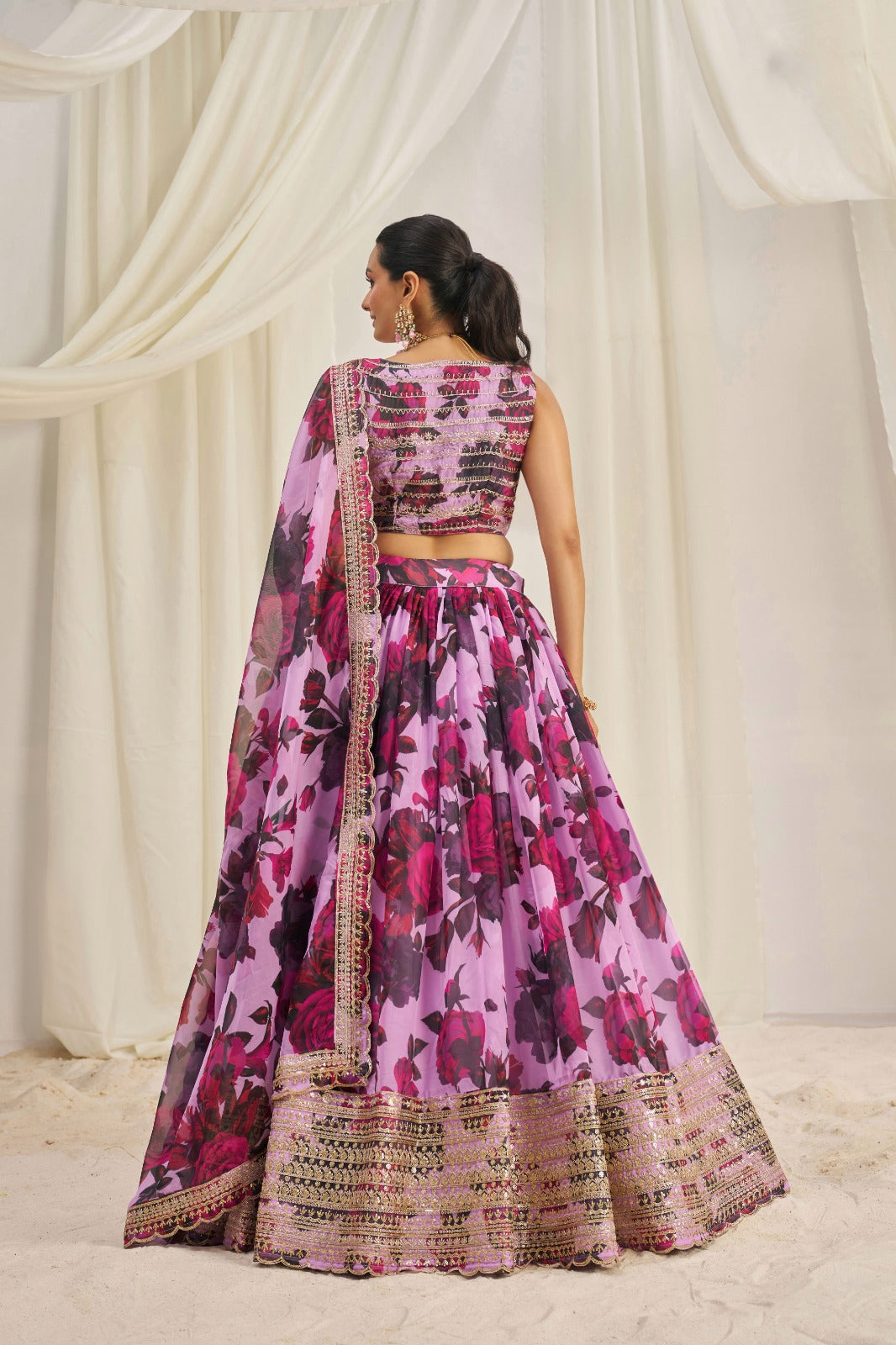 Intricate Sequins Timeless Floral Charm Lehanga