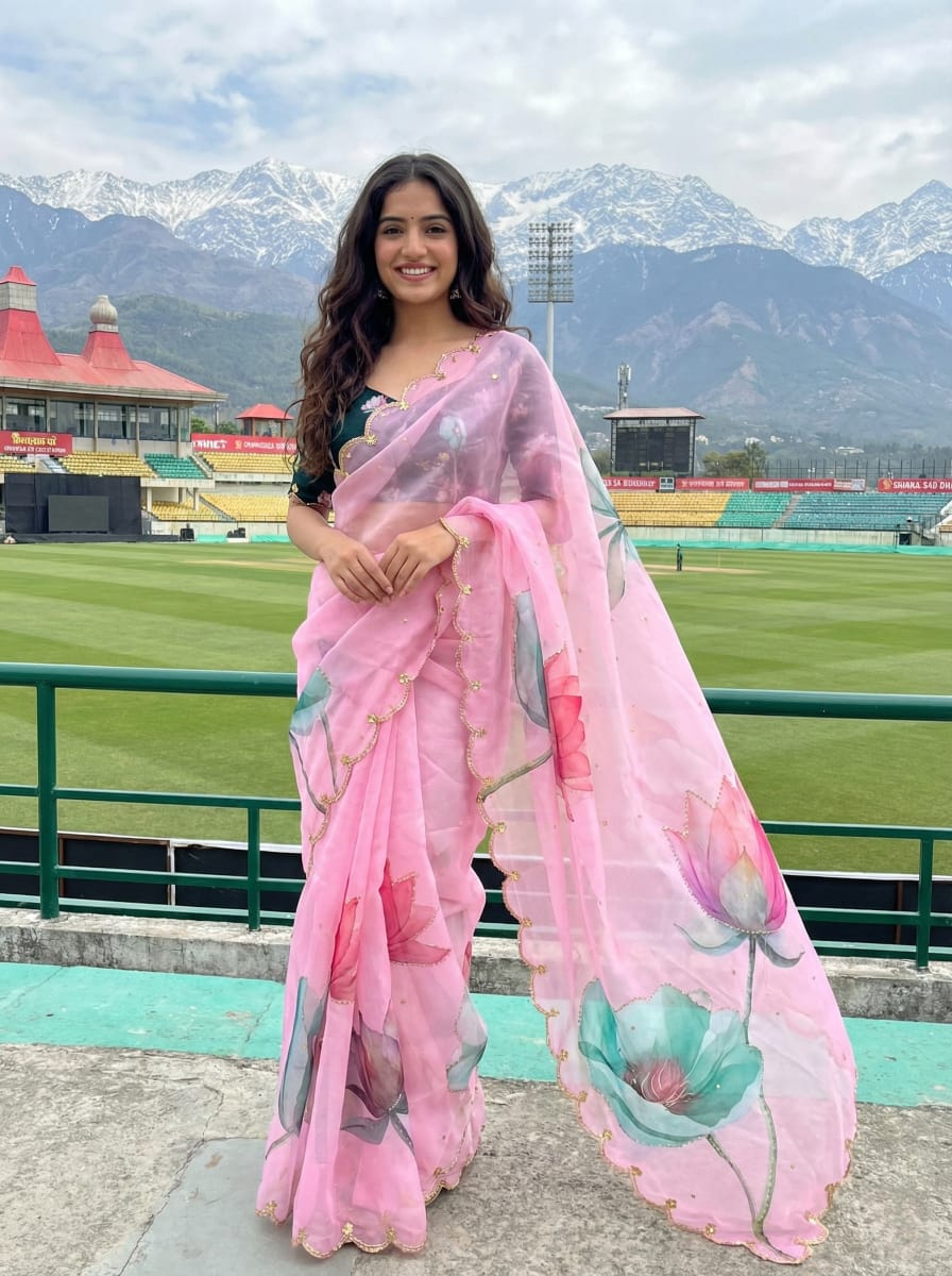 Floral Soft Tabby Silk FLoral Summer Saree