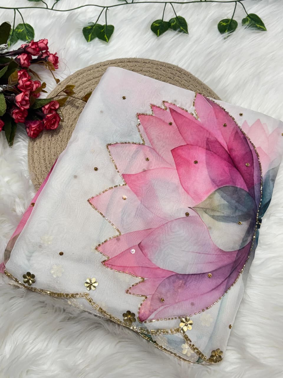 Floral Soft Tabby Silk FLoral Summer Saree