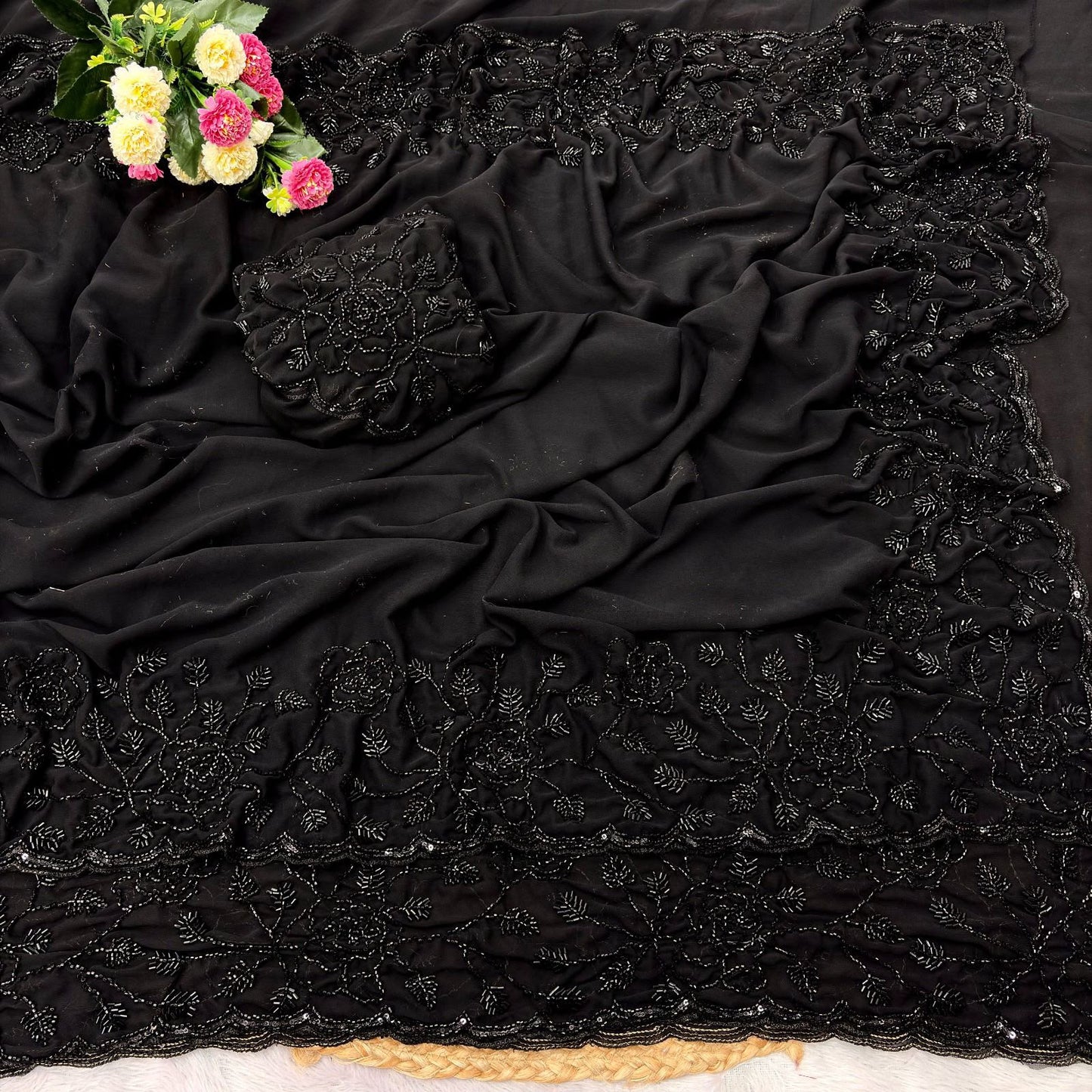 ULTIMATE GLAMOUR: EXCLUSIVE PREMIUM HANDWORK SAREE