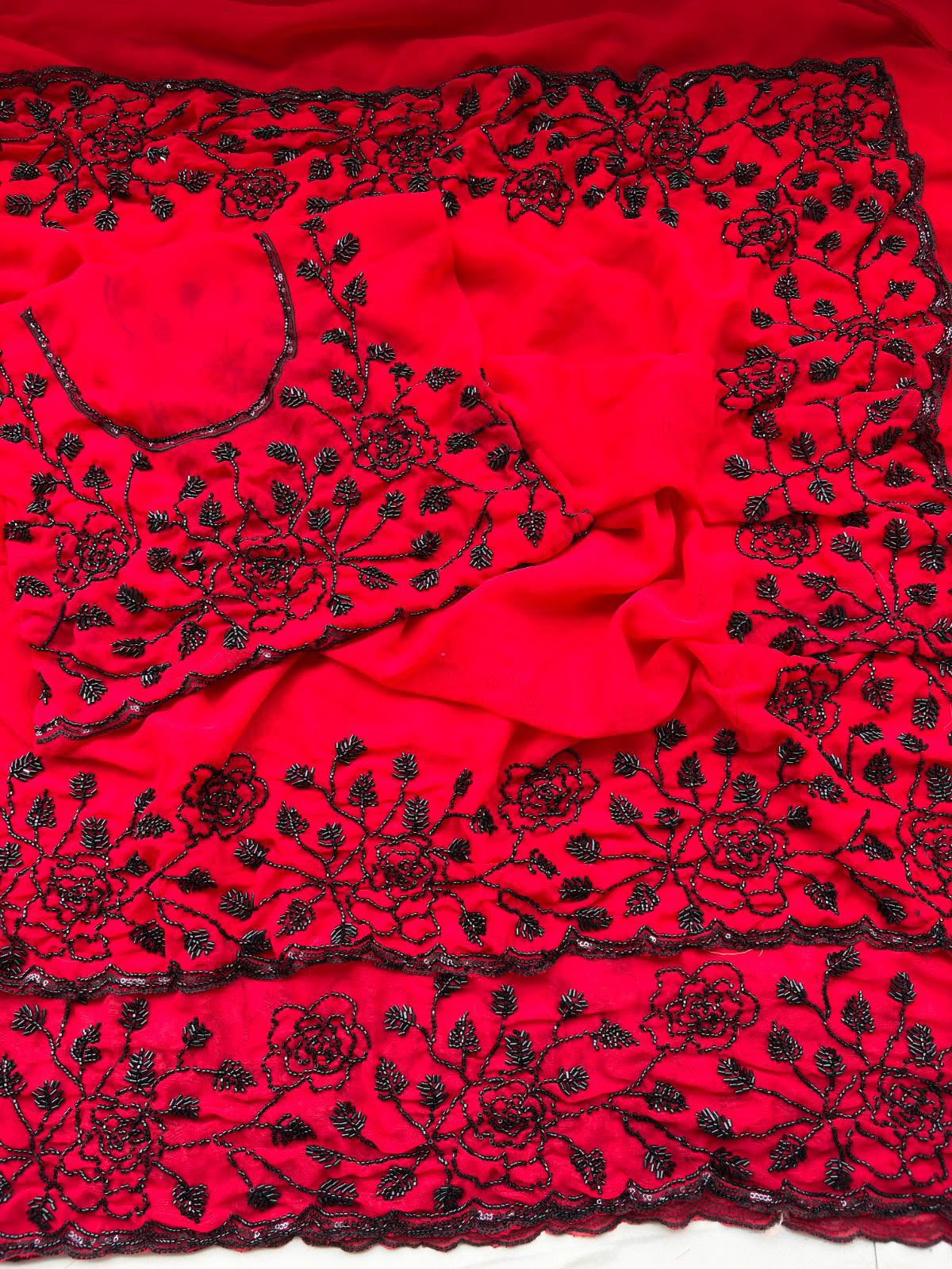 ULTIMATE GLAMOUR: EXCLUSIVE PREMIUM HANDWORK SAREE
