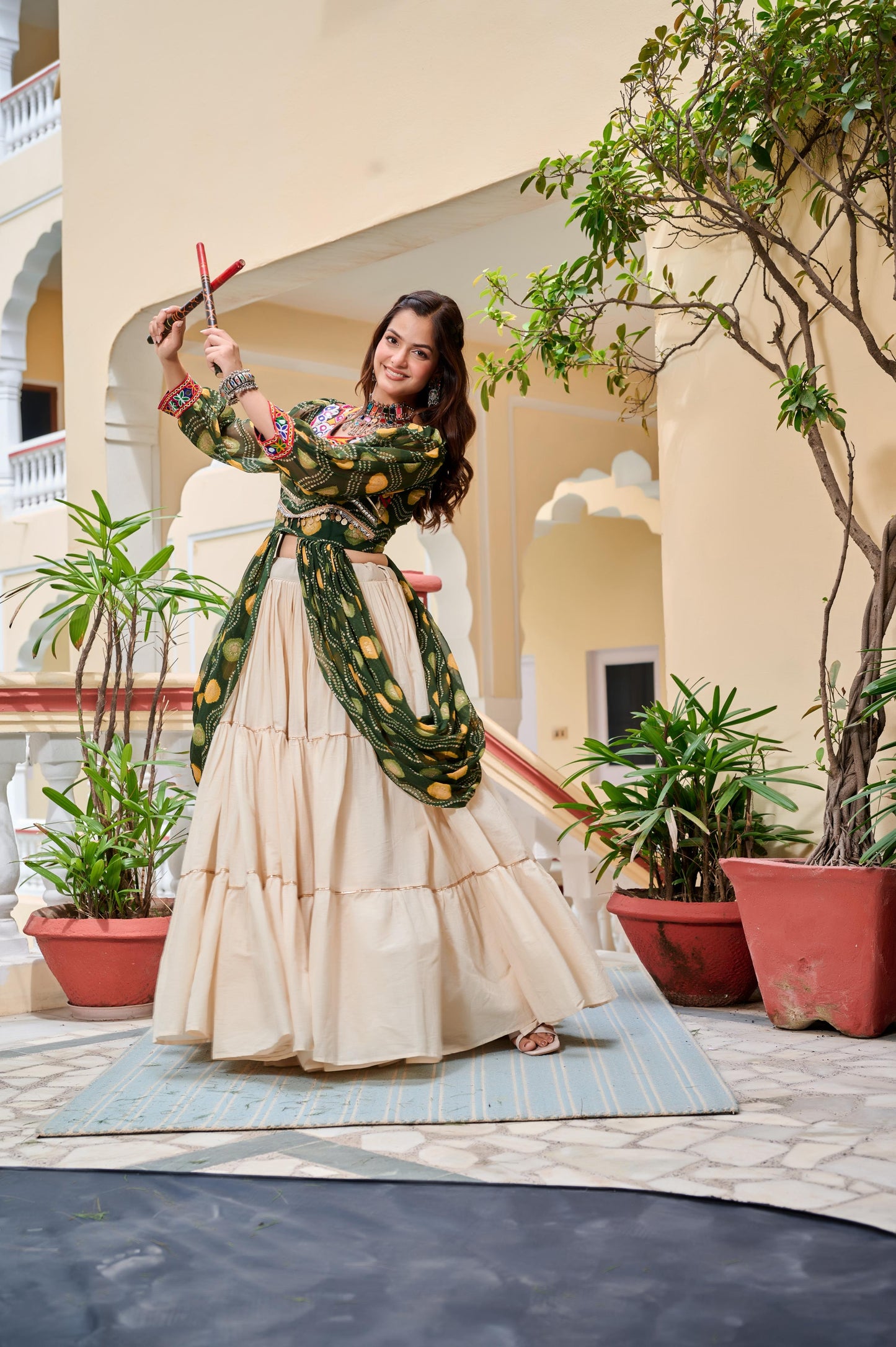 Abundantly Flaired 2026 Exclusive Navratri Special Gamathi Work Lehenga choli