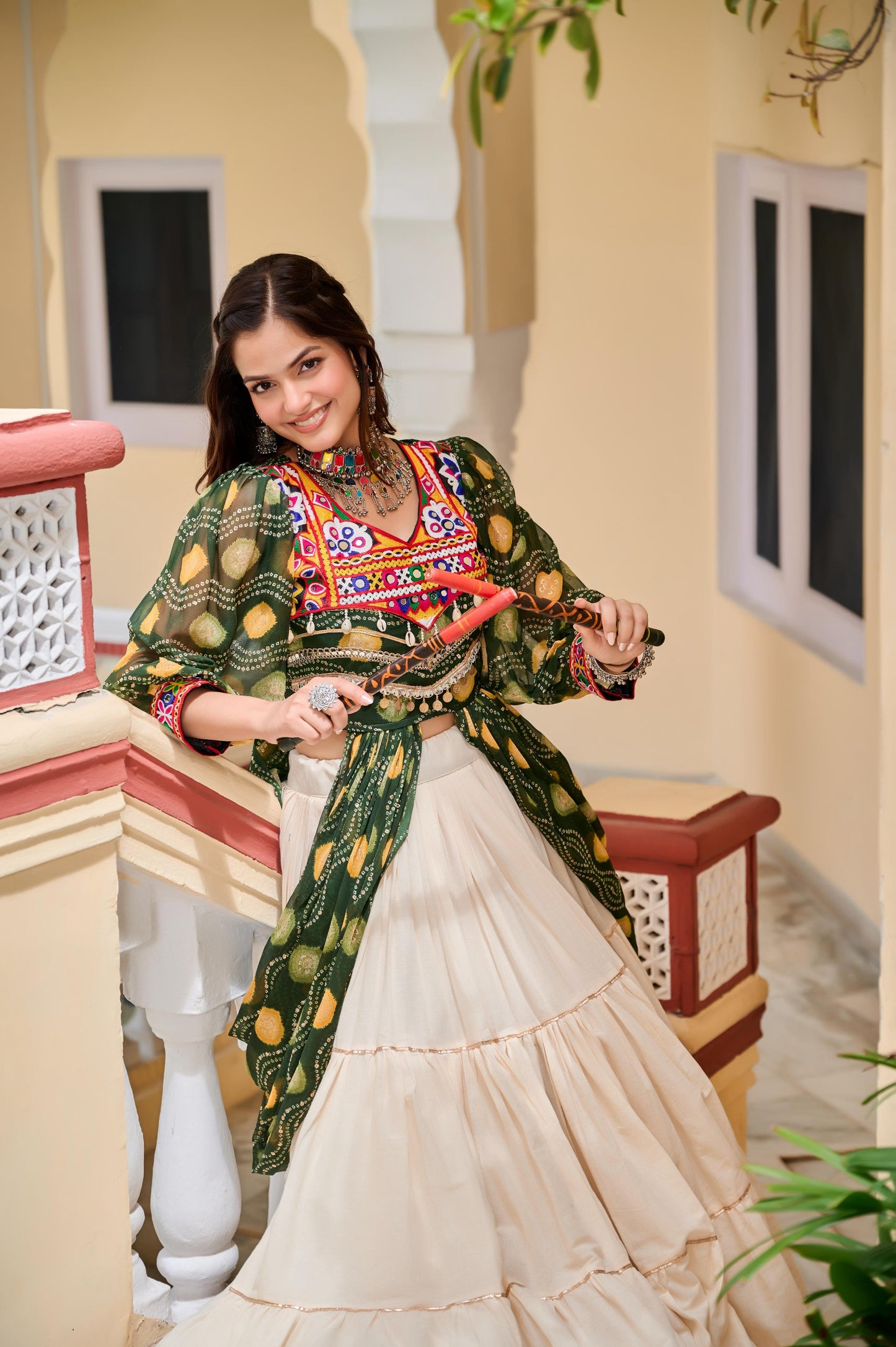 Abundantly Flaired 2026 Exclusive Navratri Special Gamathi Work Lehenga choli