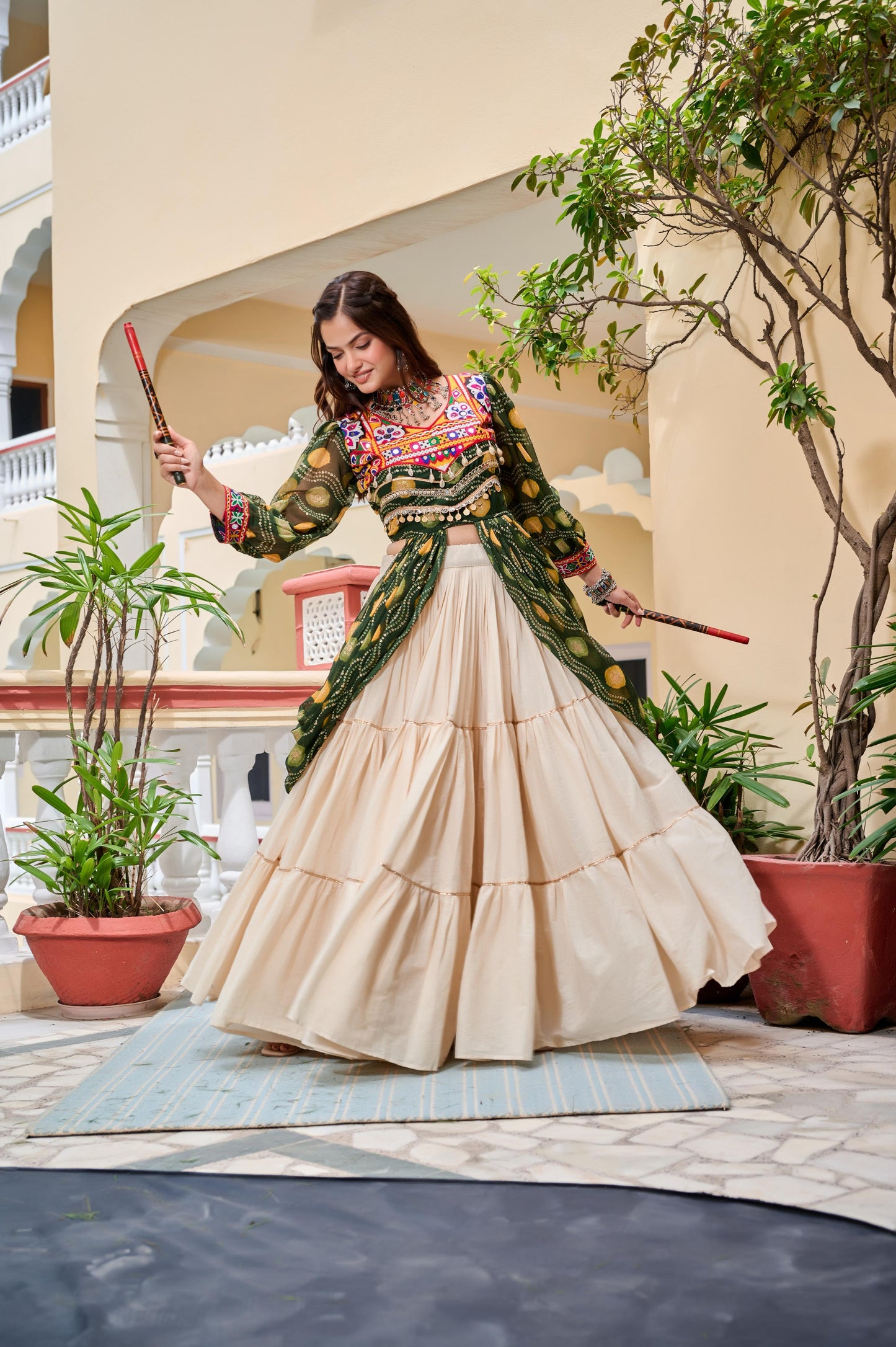 Abundantly Flaired 2026 Exclusive Navratri Special Gamathi Work Lehenga choli