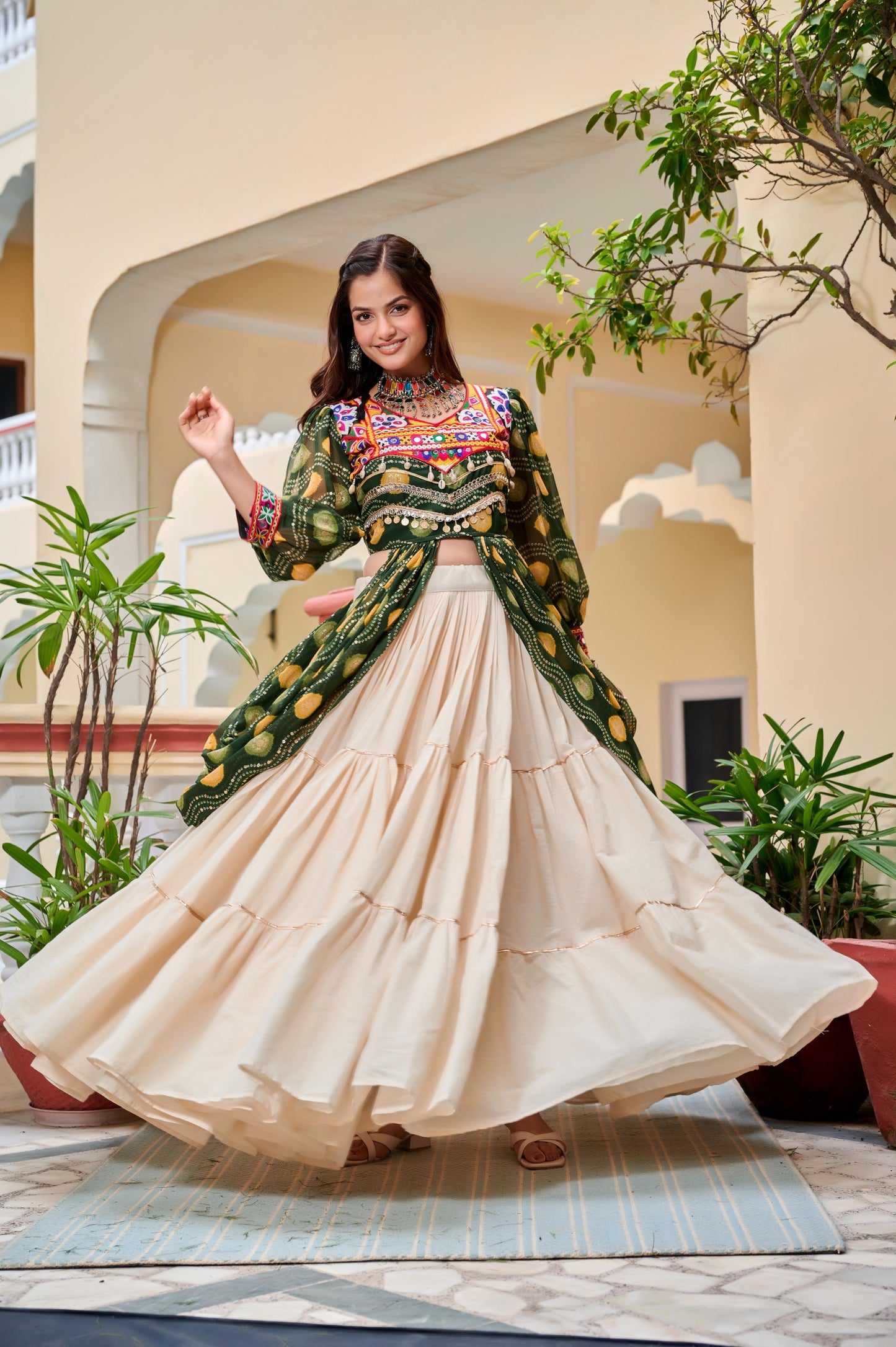 Abundantly Flaired 2026 Exclusive Navratri Special Gamathi Work Lehenga choli