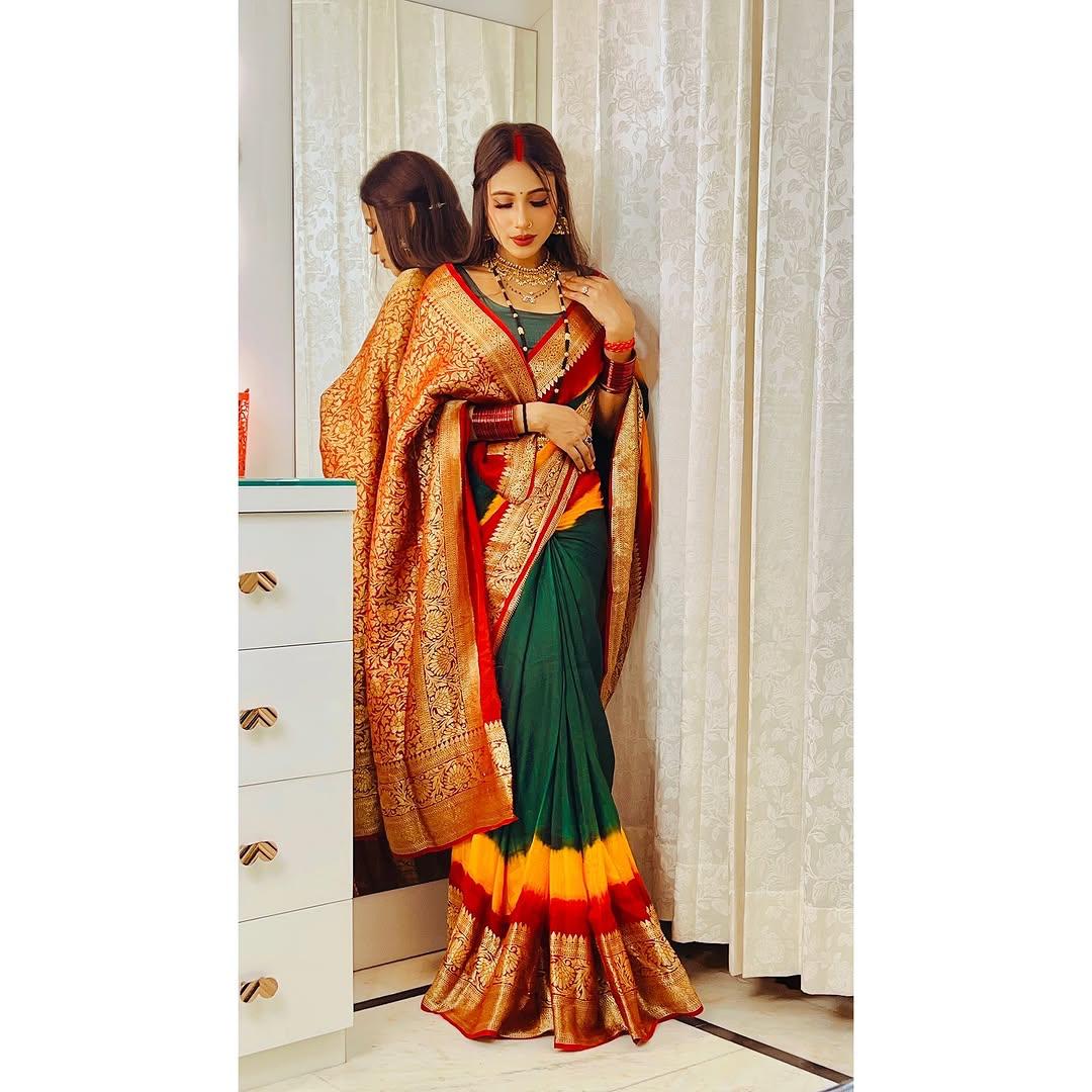 Premium Kanjivaram Style Cotton Silk Stylish Saree