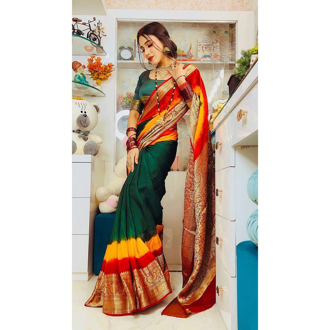 Premium Kanjivaram Style Cotton Silk Stylish Saree