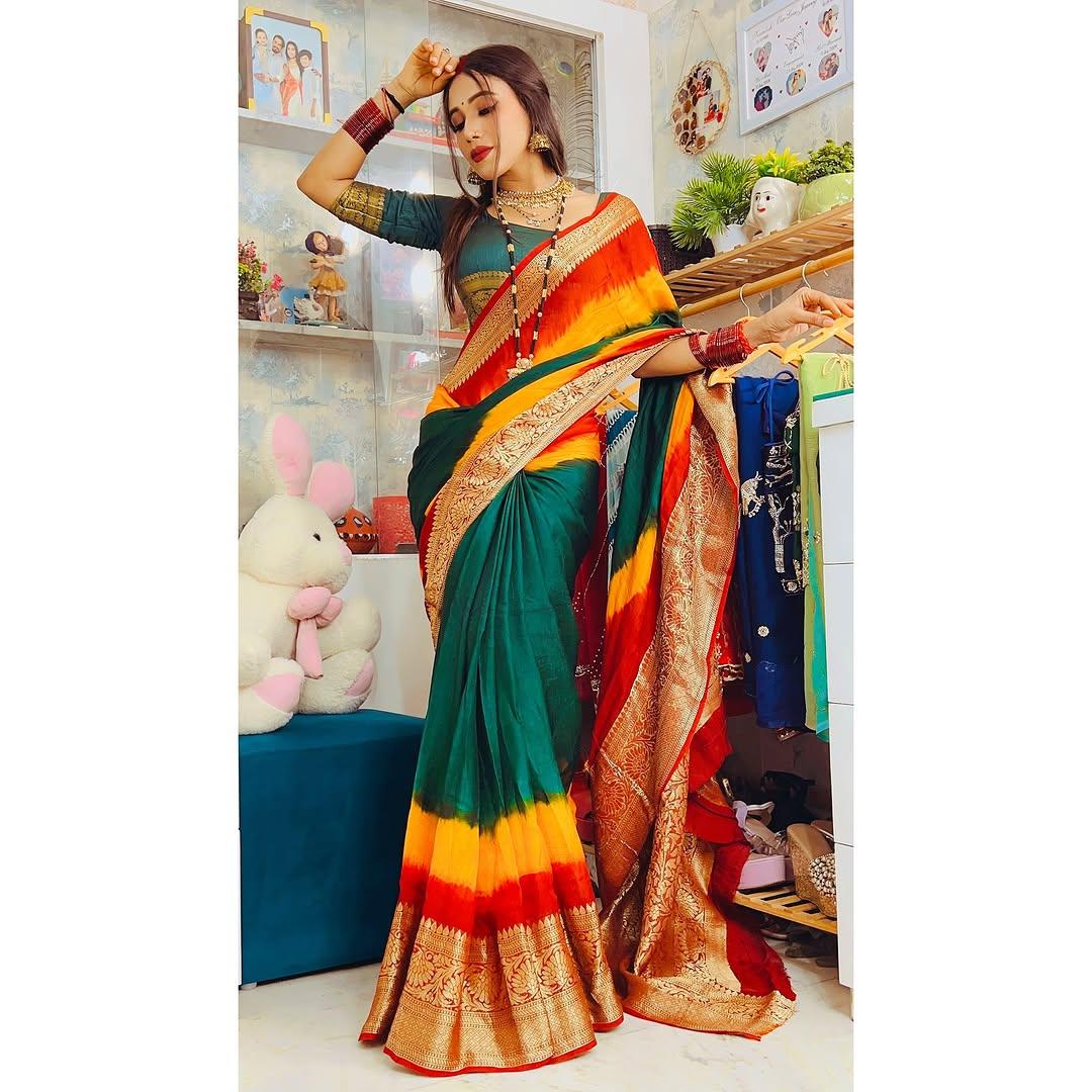 Premium Kanjivaram Style Cotton Silk Stylish Saree