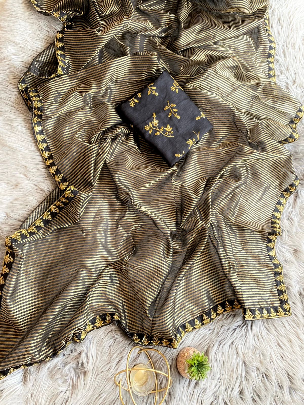 Black Gold Pure Organza Premium Saree