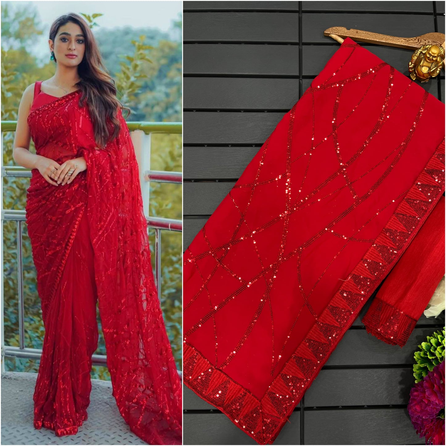 Bollywood Blockbuster Sequins Bling Saree