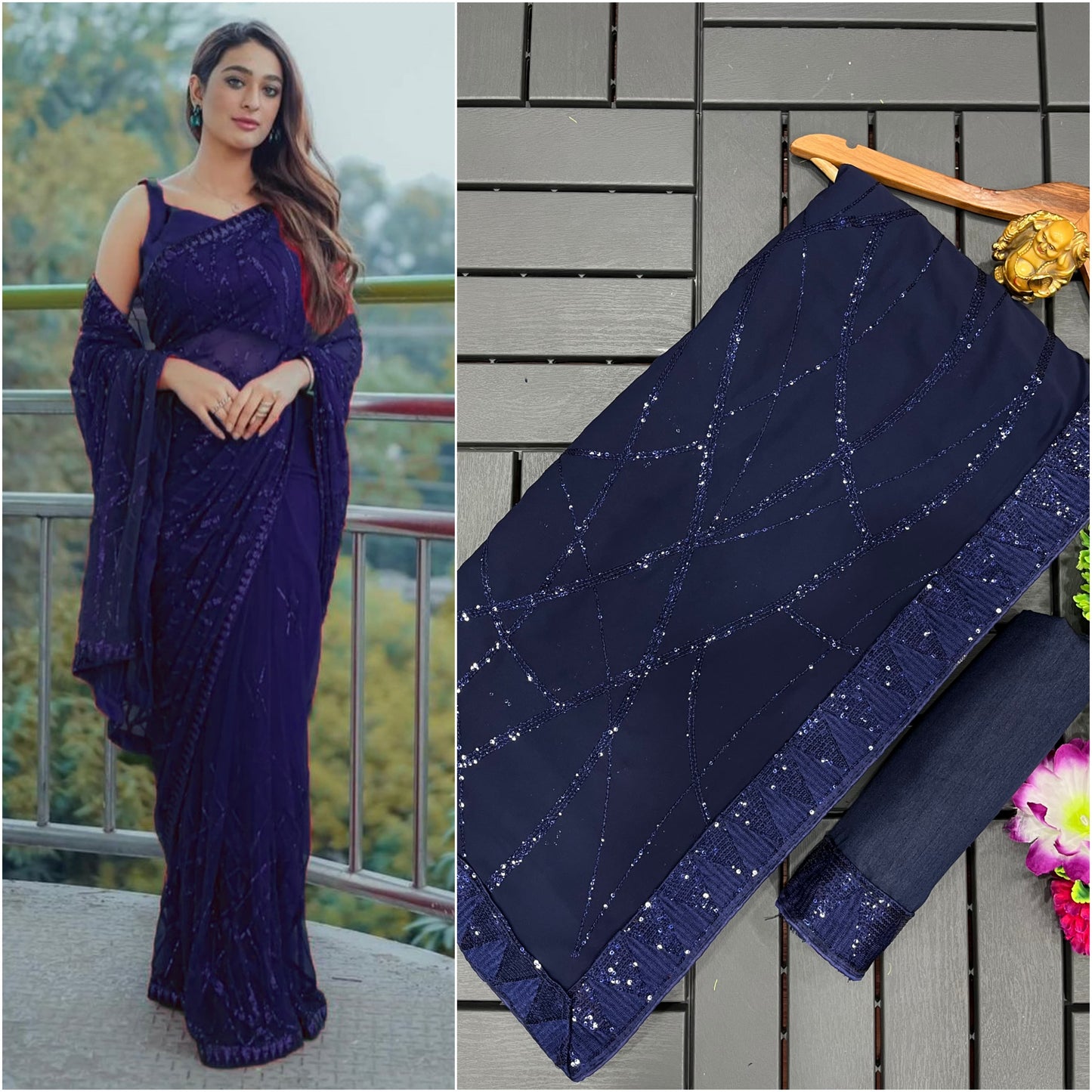Bollywood Blockbuster Sequins Bling Saree