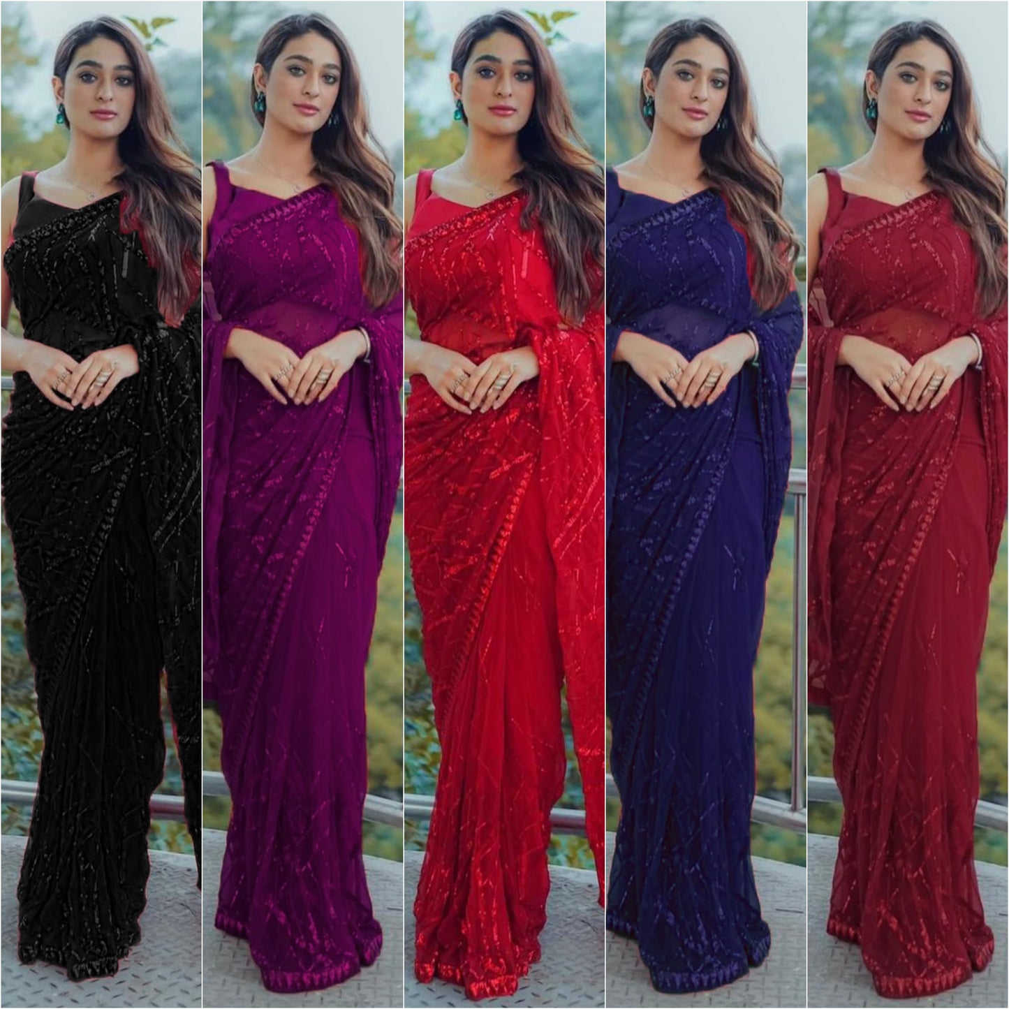 Bollywood Blockbuster Sequins Bling Saree