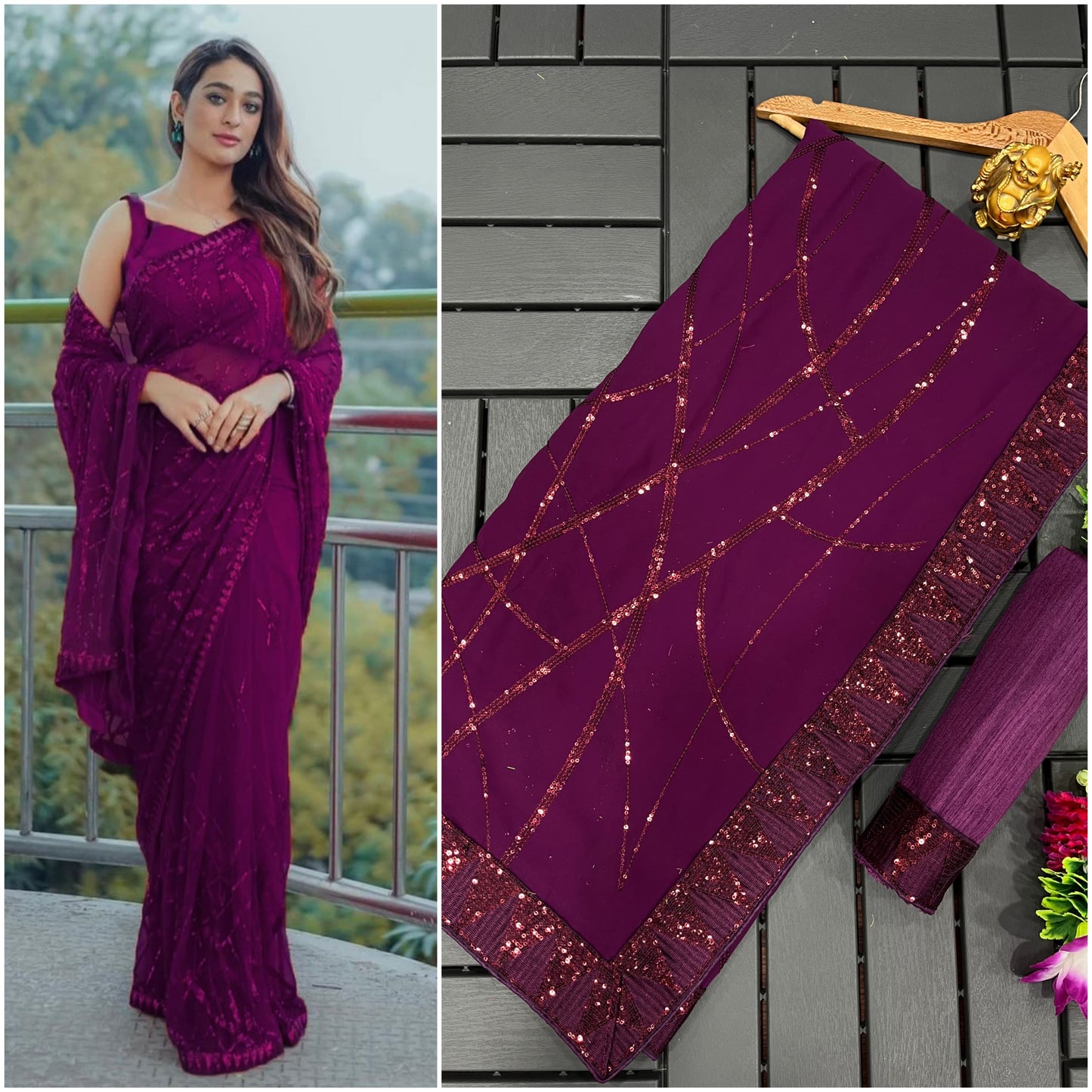 Bollywood Blockbuster Sequins Bling Saree