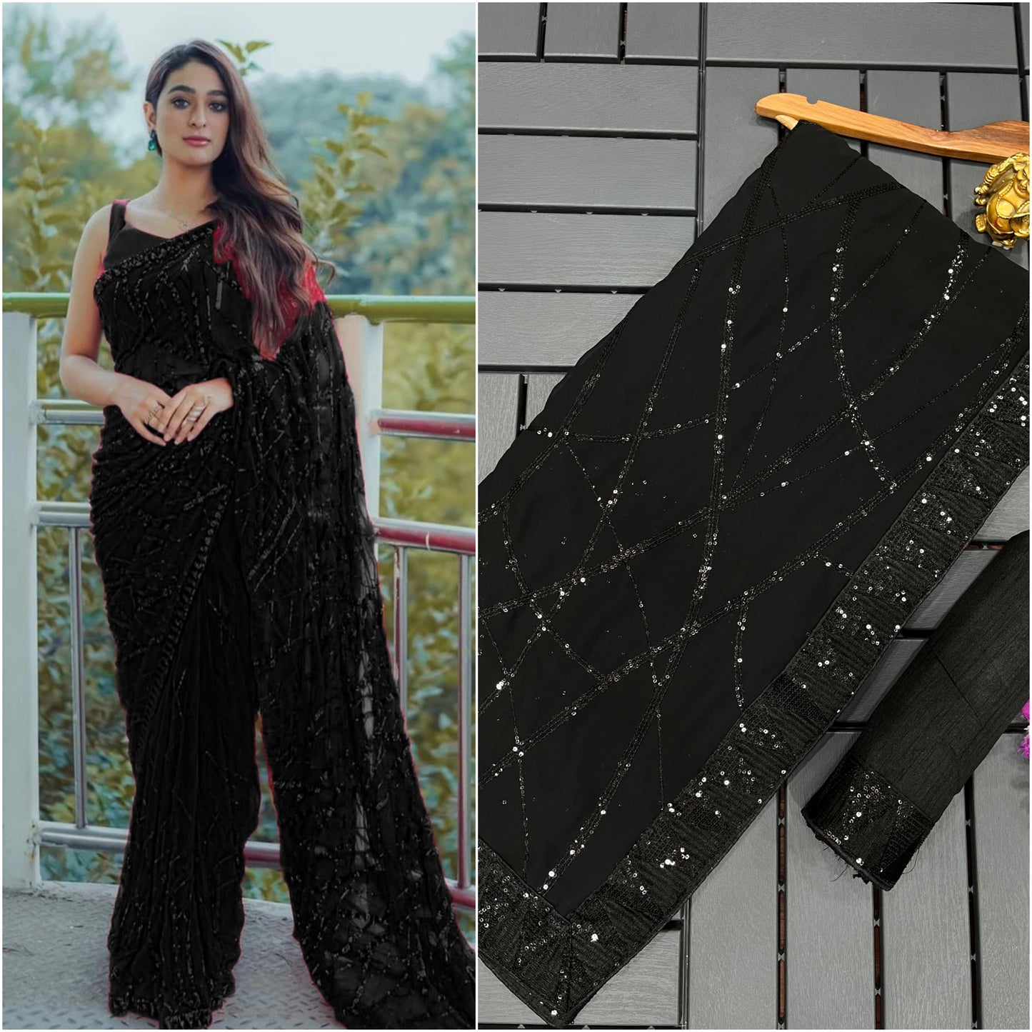 Bollywood Blockbuster Sequins Bling Saree