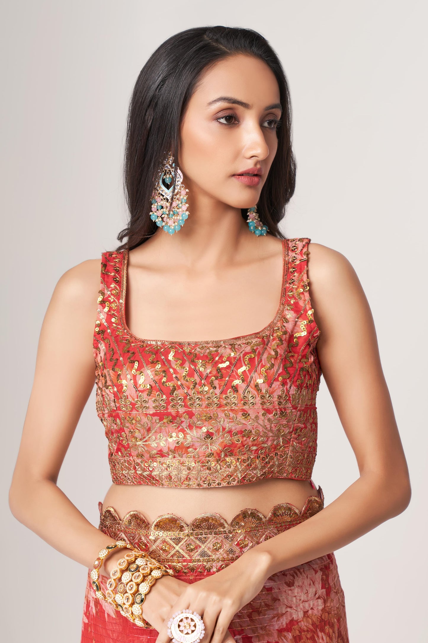 Floral Premium Organza Saree