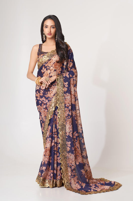 Floral Premium Organza Saree