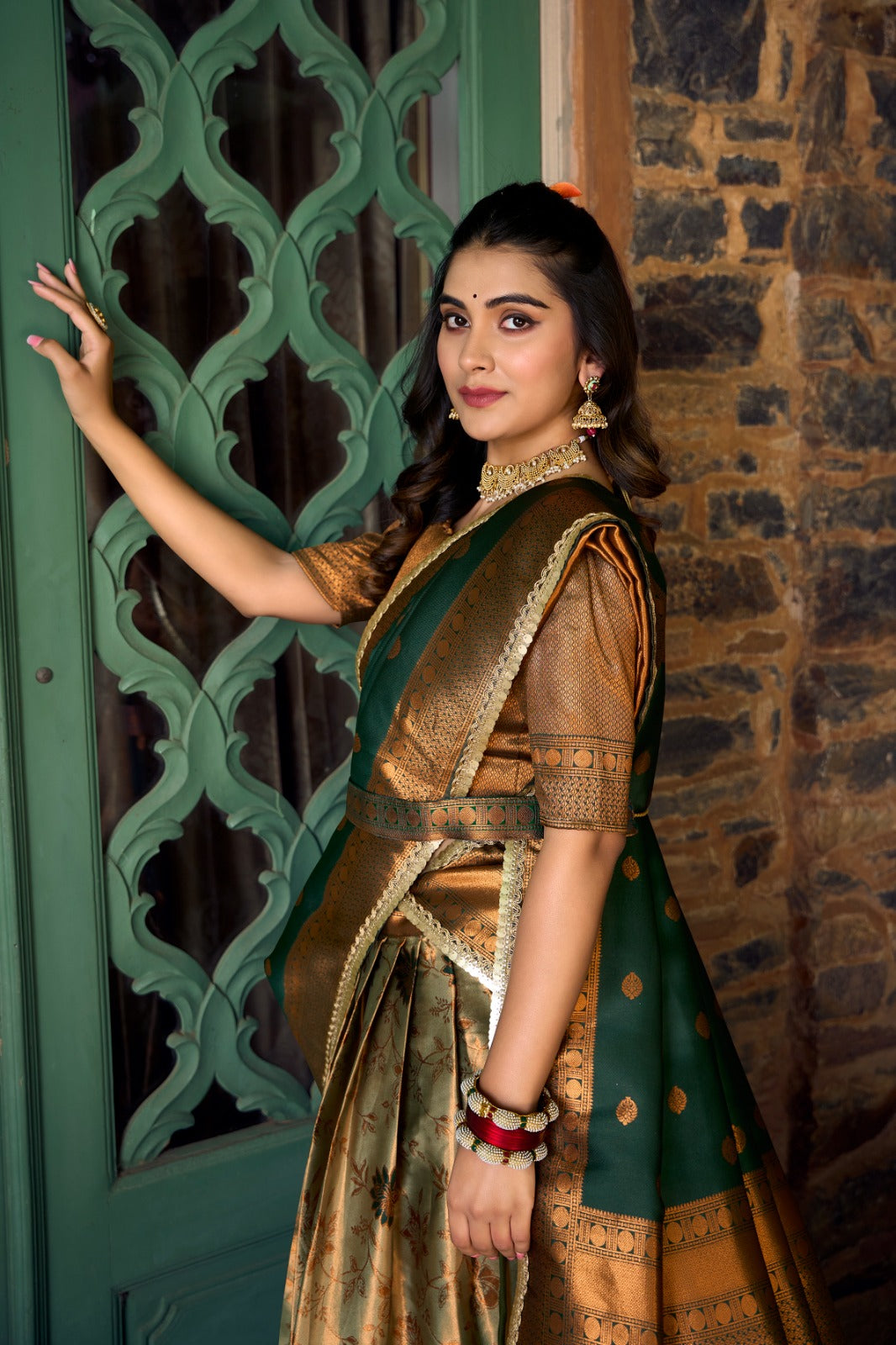 Elegant and Simple: Perfectly Crafted Jacquard Silk Lehanga