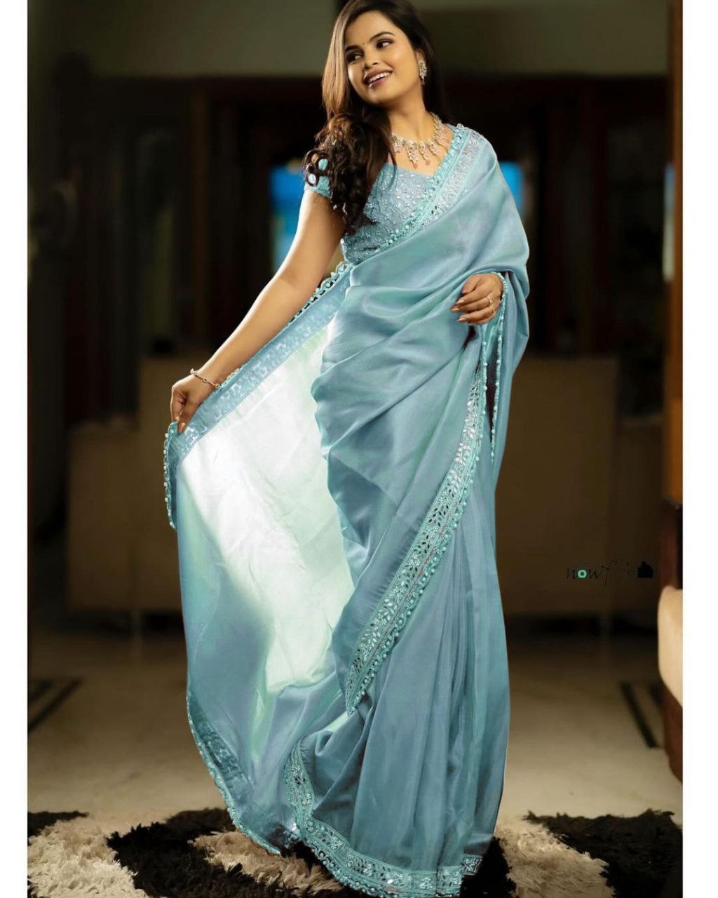 Silver Tissue Silk Pastal Series Sarees