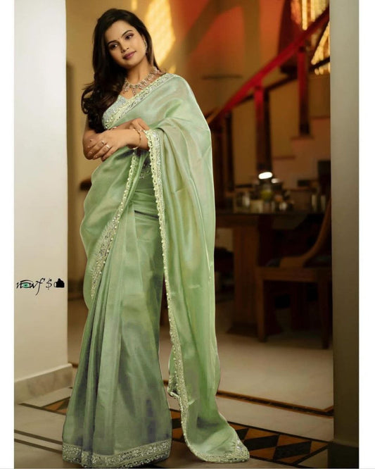 Silver Tissue Silk Pastal Series Sarees