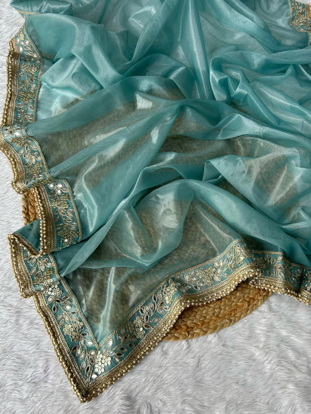Silver Tissue Silk Pastal Series Sarees