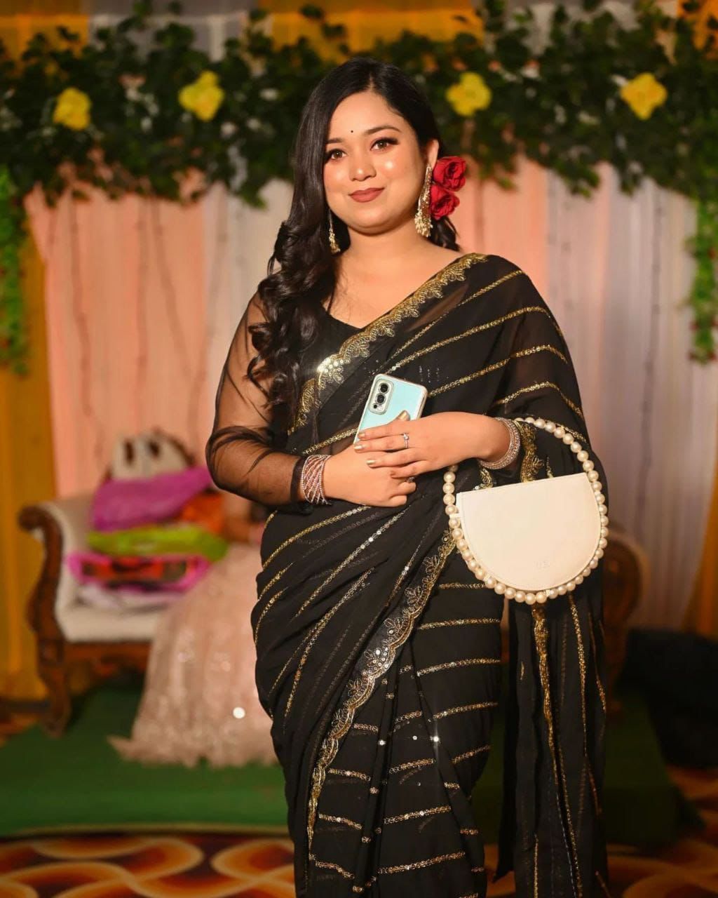 Black Golden Work Exclusive Occassion Wear Saree