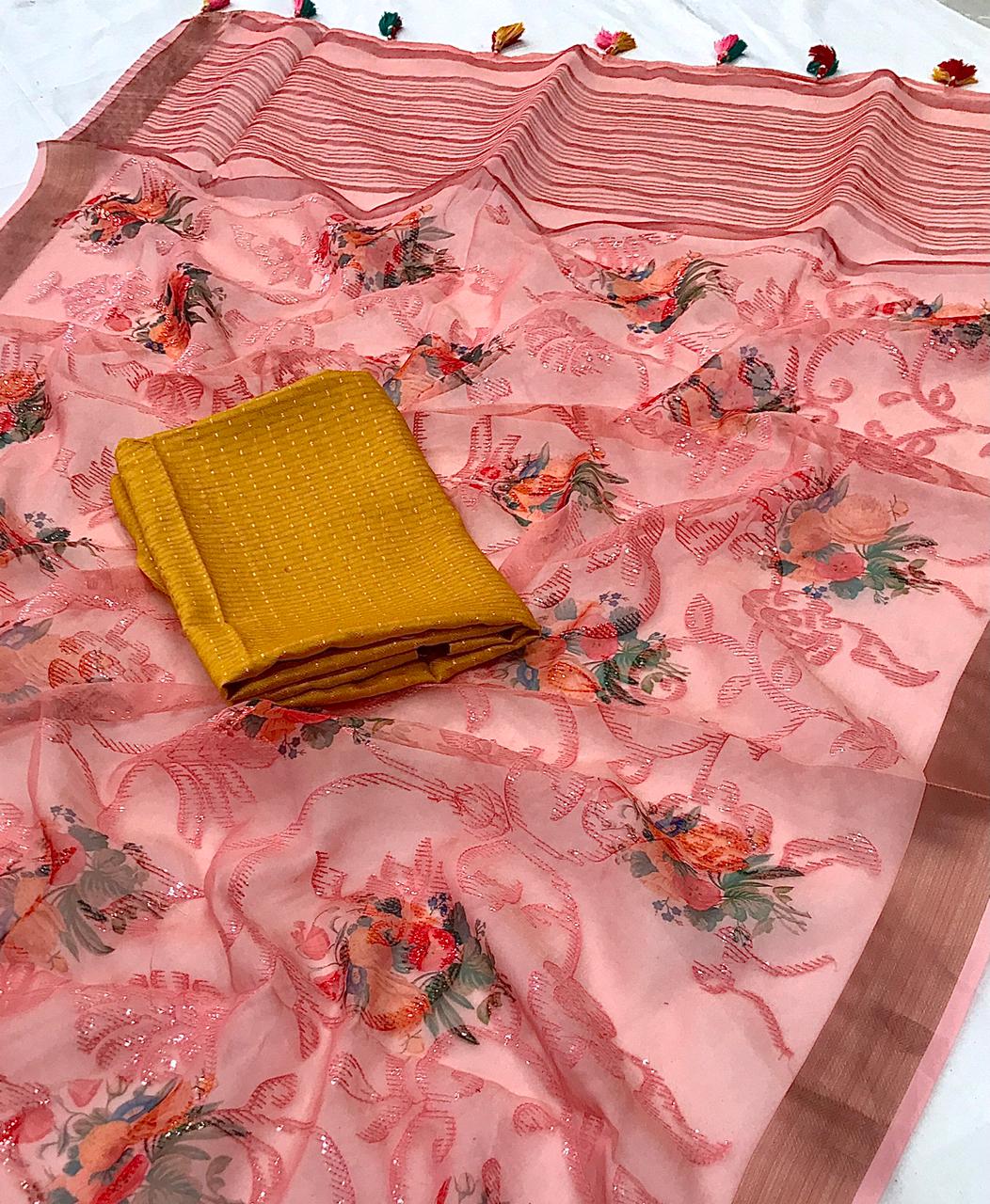 EXCLUSIVE PREMIUM BEAUTIFUL TISSUE SILK SAREES
