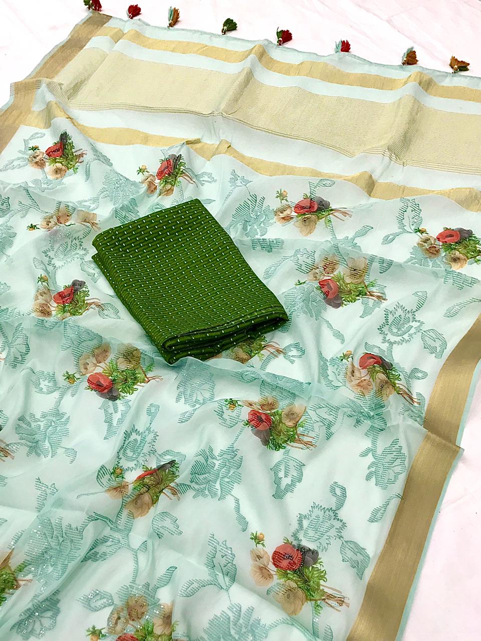 EXCLUSIVE PREMIUM BEAUTIFUL TISSUE SILK SAREES