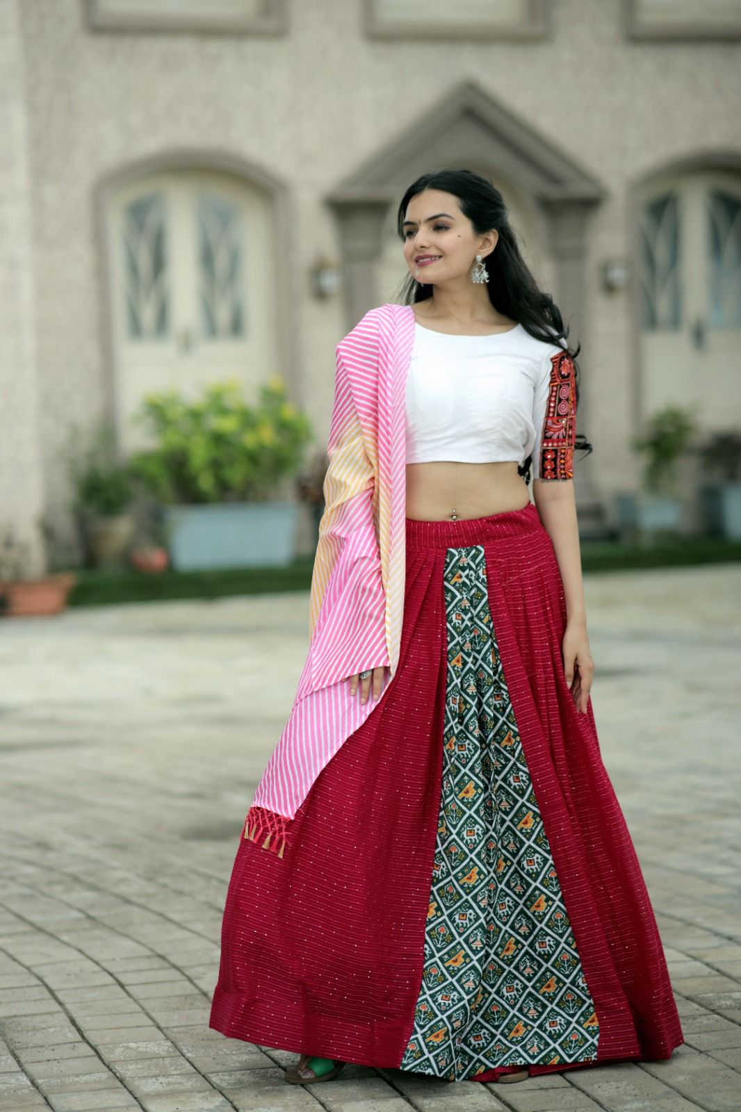 Pink Red Vibe Ready To Wear Lehenga