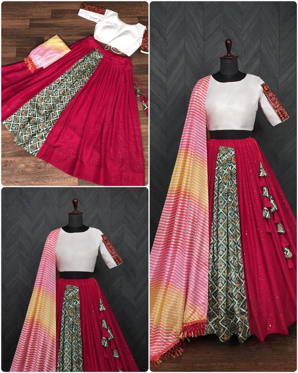 Pink Red Vibe Ready To Wear Lehenga