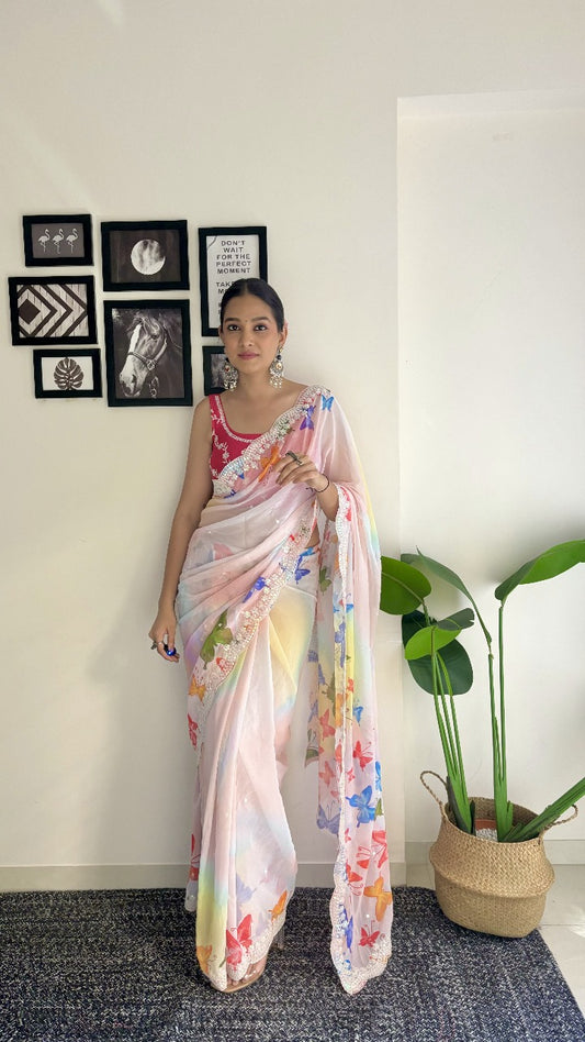 Pastal Colorful Natural Colors Sarees