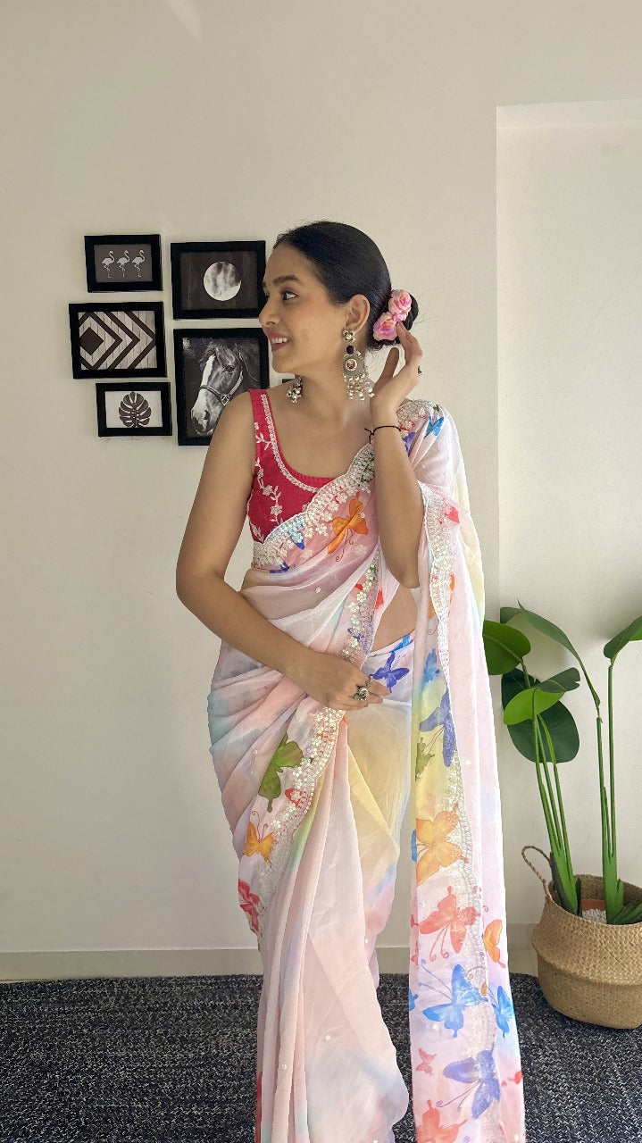 Pastal Colorful Natural Colors Sarees
