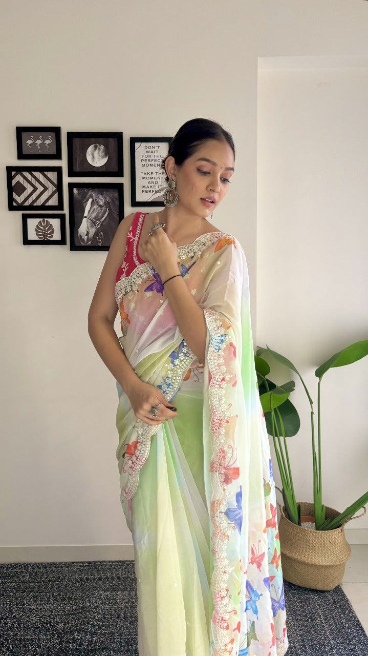 Pastal Colorful Natural Colors Sarees
