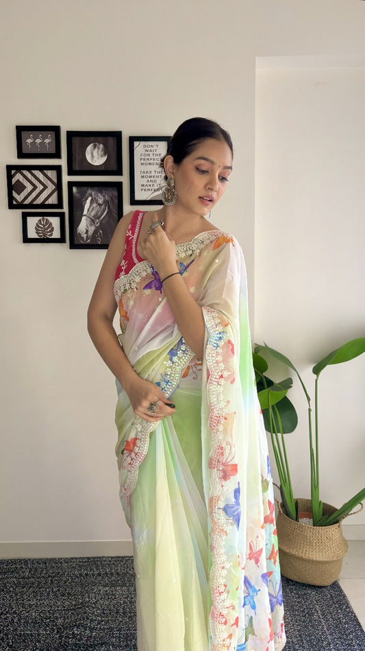 Pastal Colorful Natural Colors Sarees