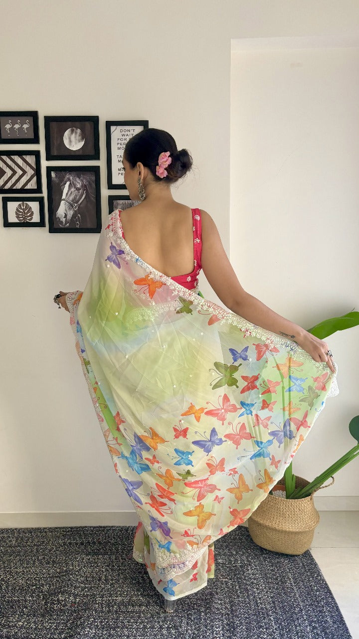 Pastal Colorful Natural Colors Sarees