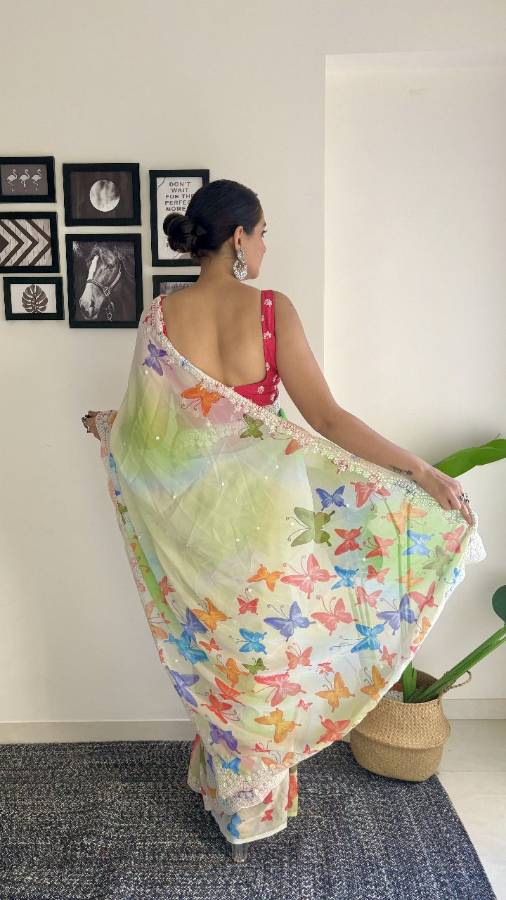 Pastal Colorful Natural Colors Sarees