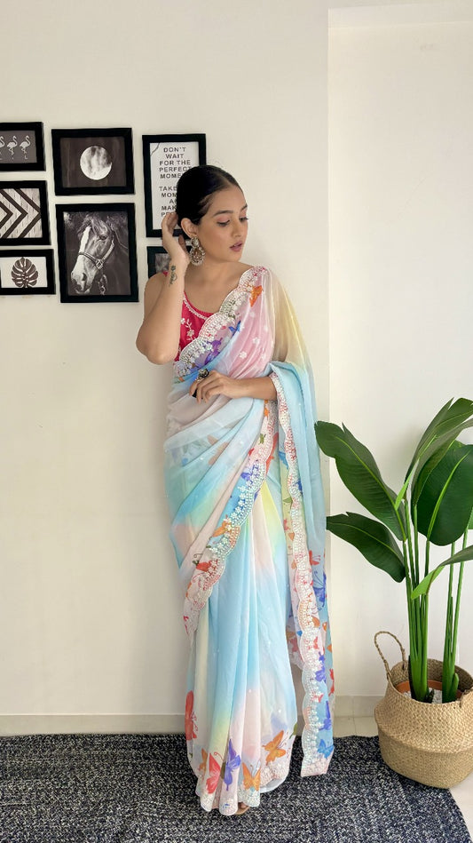 Pastal Colorful Natural Colors Sarees